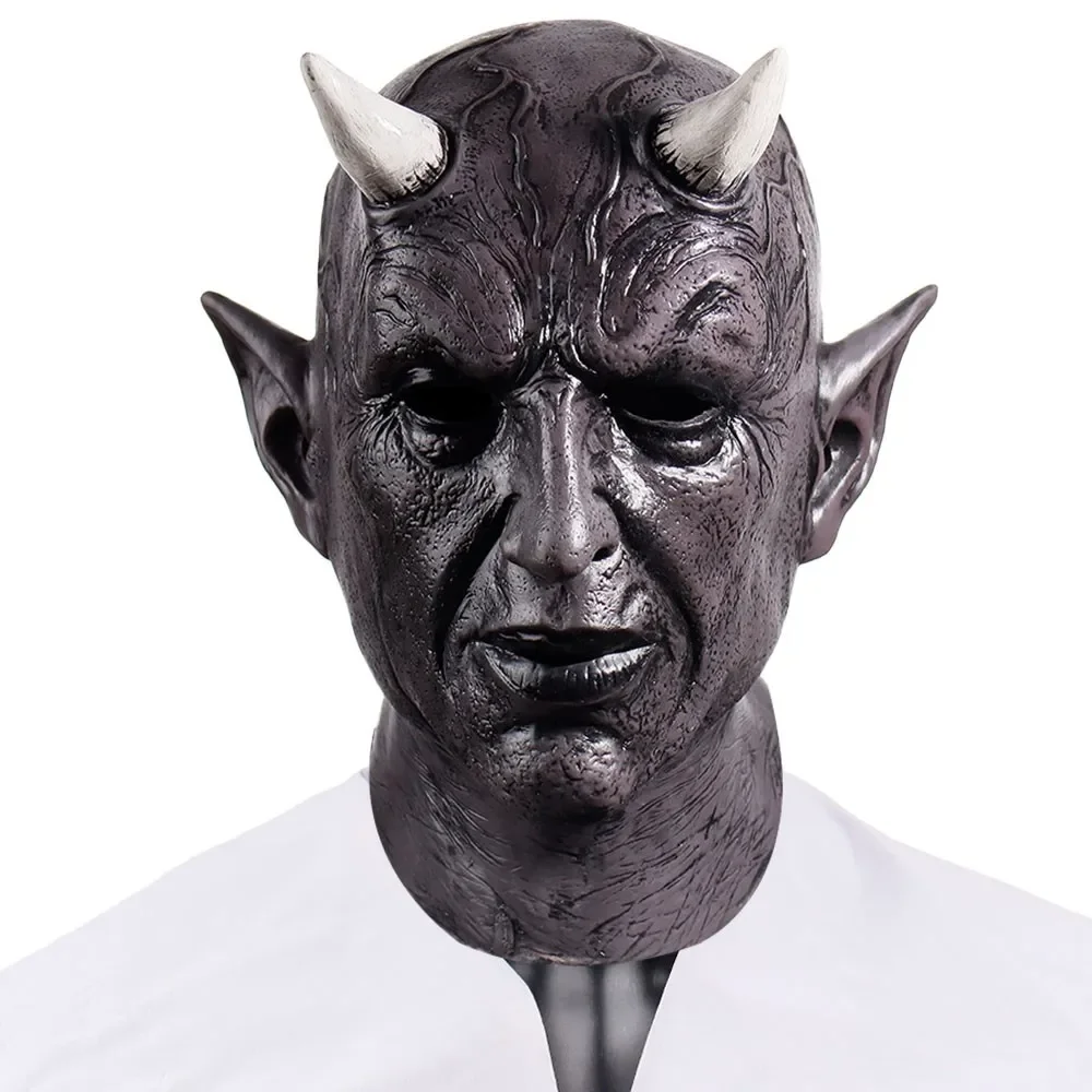 

Mephistopheles Demon Horn Mask Cosplay Horror Devil Latex Helmet Halloween Masquerade Carnival Party Costume Props