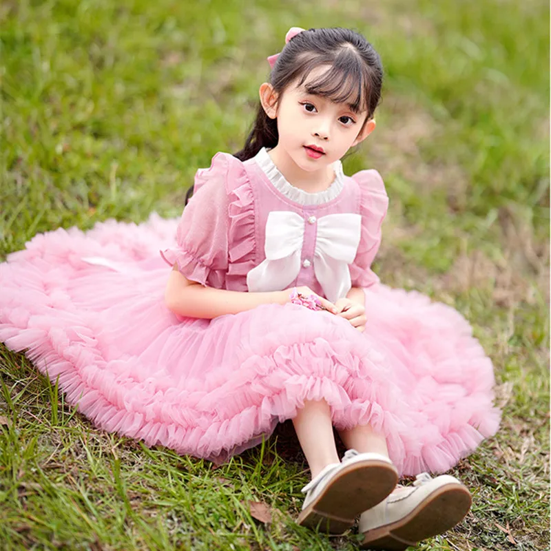 2025 Flower Girl Dresses for Baby Girls Kids Little Girls D Dress Princess Tulle Dresses Birthday Children Chic Elegant Banquet