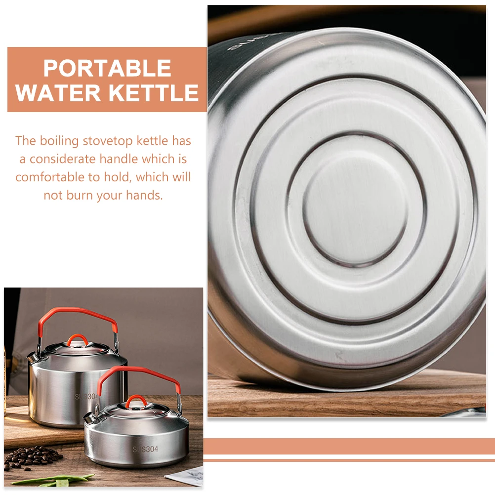 

Stainless Steel Water Kettle Camping Picnic Tea Pot Portable Outdoor Kitchen Stovetop Kettle Professional Water Pot