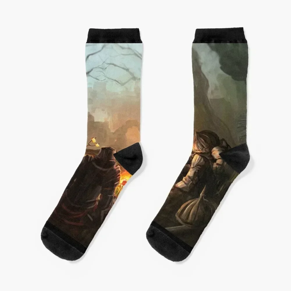 

Bloodborne Around The Campfire Socks Stockings compression Hiking boots ankle Socks Men Women's