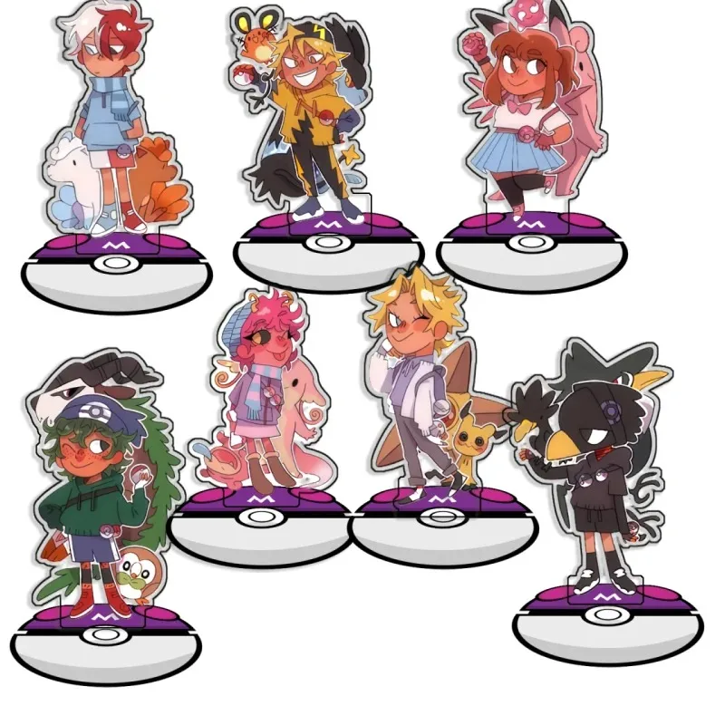 

Recycled Acrylic Standees for Pokemon Leon Raihan Marnie Diantha Lance Valerie Desk Decoration Decorative Creativity Cute Gifts