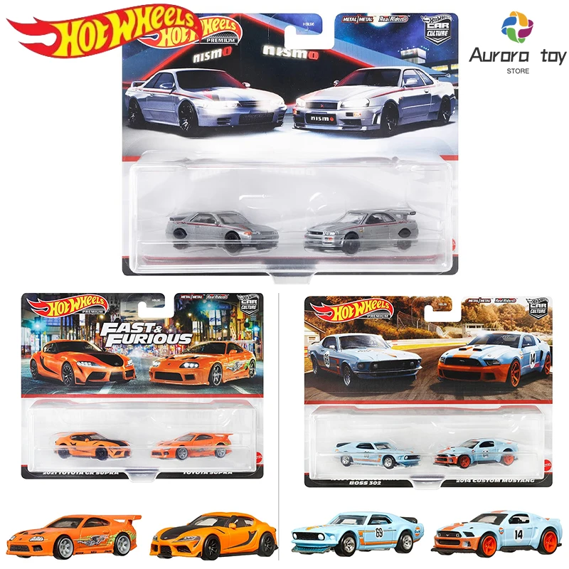 Hot Wheels Car Model Car Culture Beloved Dual Car Series Car Nissan GTR Subaru Alloy Collectible Car Model Ornament Birthday Toy