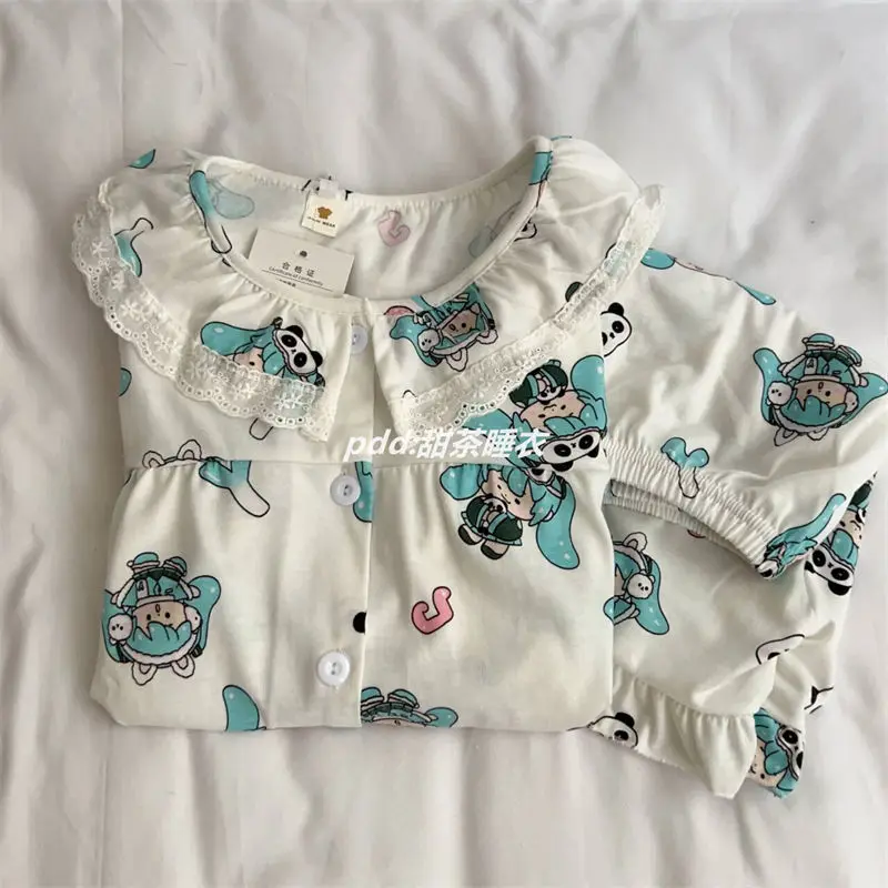 Cartoon Hatsune Miku Pajamas Ins Anime Cartoon Female Summer Short Sleeved Loungewear Female Home Wear Set