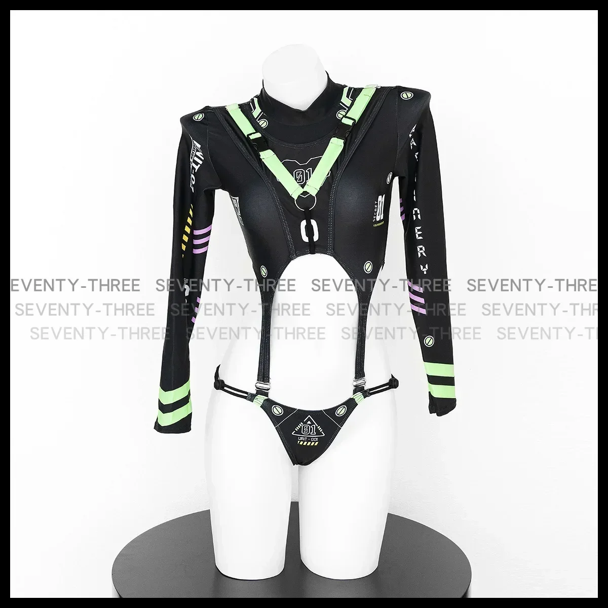 Anime Meisjes Donkere Cyber Mechanische Bodysuit Sexy Cosplay Racers Vrouwen Kostuums Badkleding Sport Bodysuit Sokken Lingerie Set