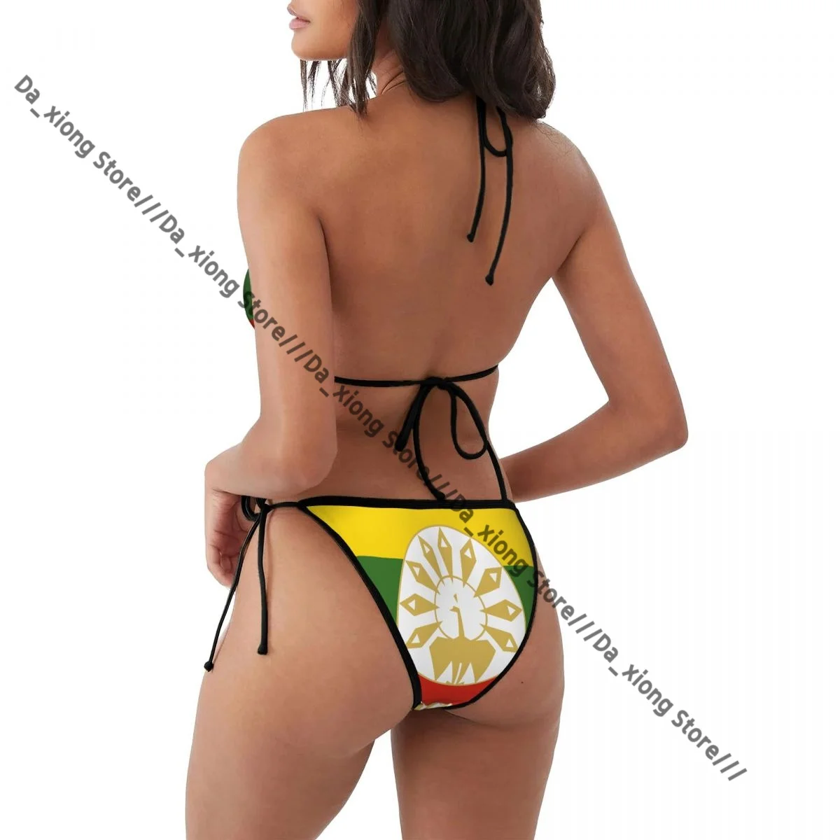 Biquíni feminino sexy roupa de banho bandeira do estado da birmânia maiô tangas trajes de banho beachwear verão biquini brasileiro
