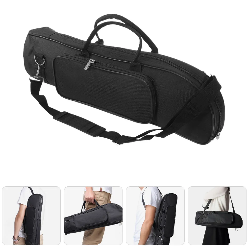 Trumpet Carrying Bag Oxford Cloth Waterproof Protection Gig Case for Wind Instruments with Ergonomic Strap Handle Separate