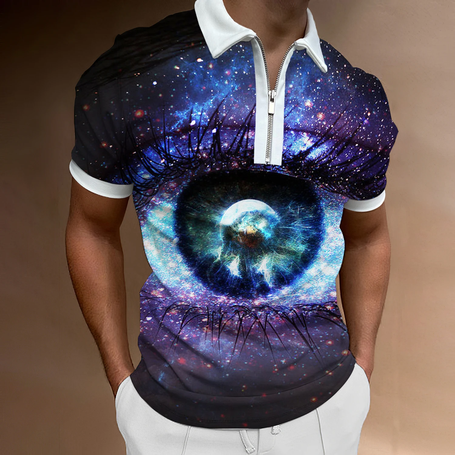 Psychedelic Style Harajuku Print Polo Shirt Men Funny 3D Summer Polo Shirts Punk Rock T-Shirt Short Sleeves Tops Mens Clothing