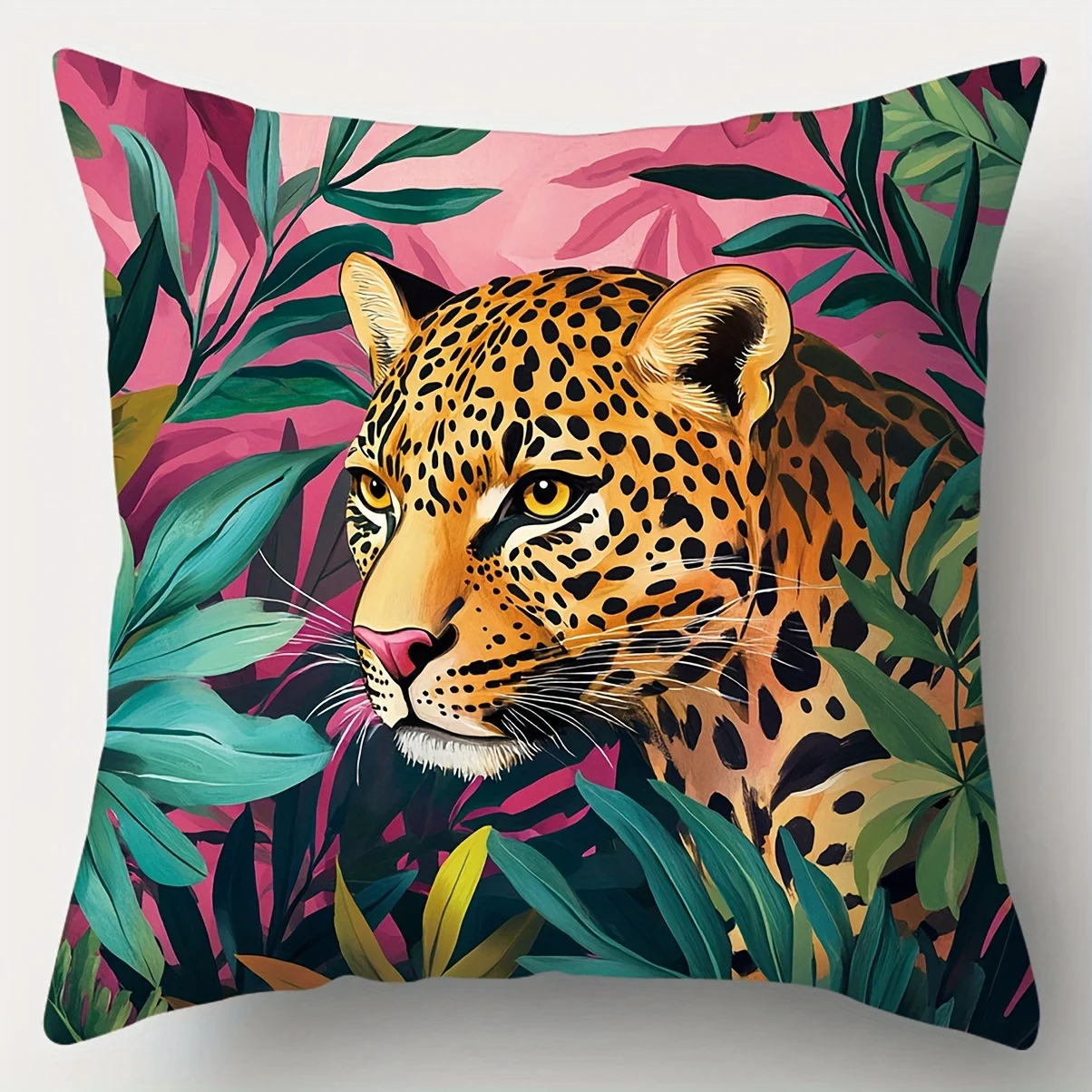 Set of 4 Tropical Rainforest Animal Print Pillowcases, Perfect for Sofas, Beds, Bedrooms&Home Deco –Pillow Inserts Not Included