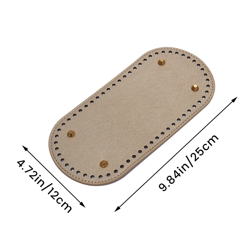 Oval Purse Bottom For Crochet, 9.8 X 4.7 Crochet Bag Bottom Leather Bottom Shaper Pad For Bags Cushion Base With Holes