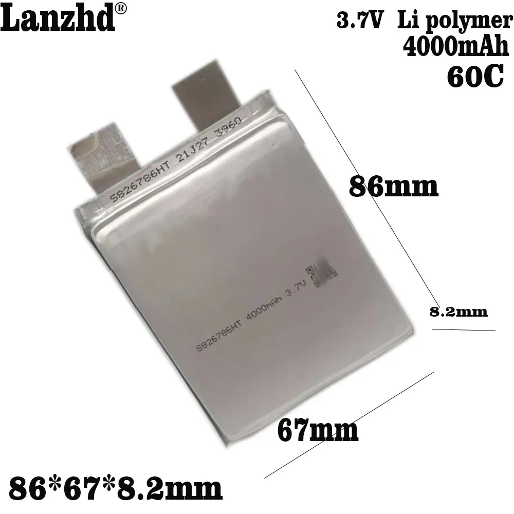 1-10pcs New 3.7V Li-Polymer Replacement Cell 4000mAh 60C For Car Starter Drone Emergency Jump Starter Automobile Ignite Drone