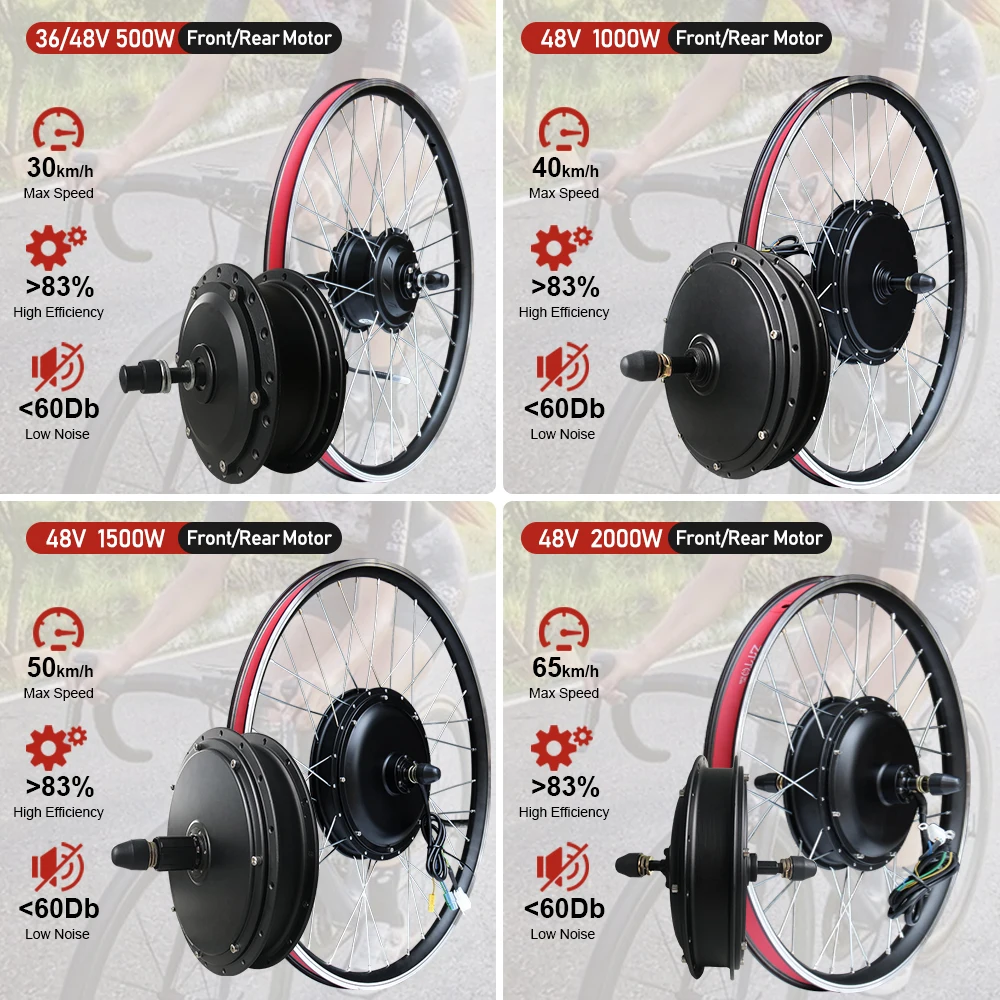 

Electric Bike Conversion Kit 48V 1000W 1500W 2000W 72V 3000W Brushless Hub Motor Wheel For Ebike Conversion Kit 20-29Inch700C