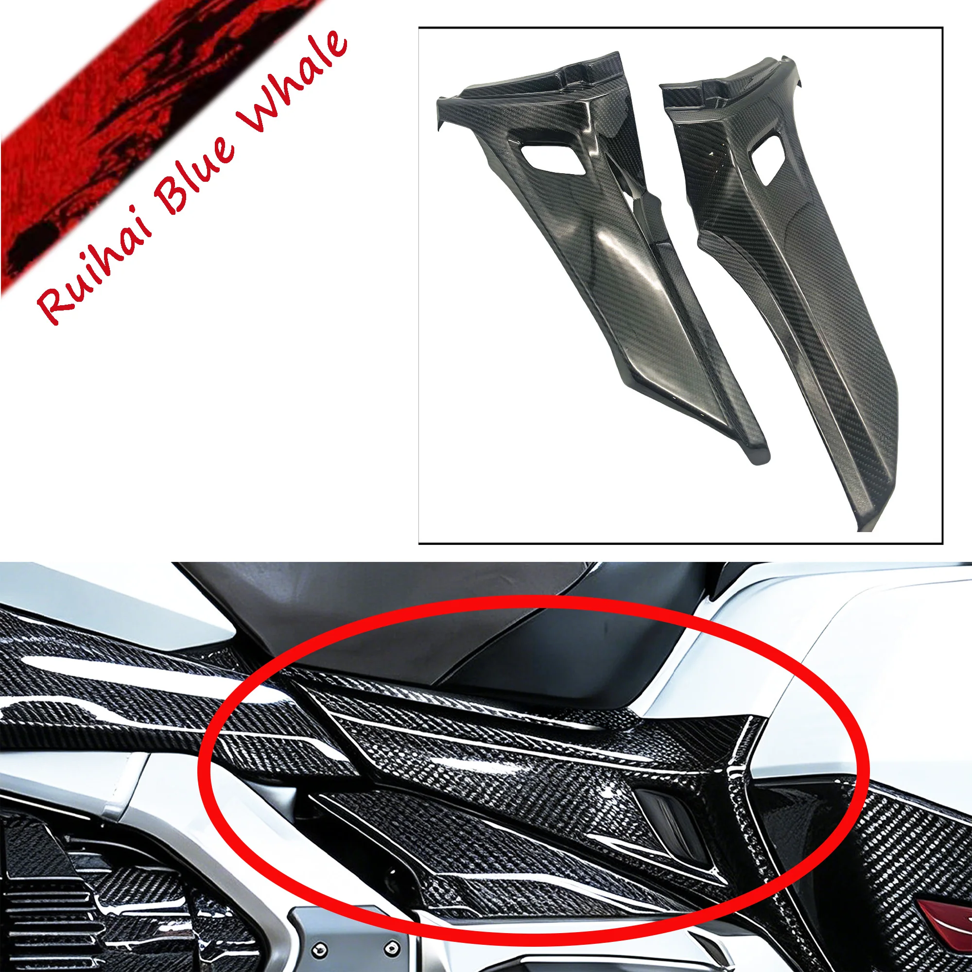 Pair Motorcycle Carbon Fiber Pattern ABS Side Panels Fairing Cover Protector For Yamaha YZF R1 2002 2003