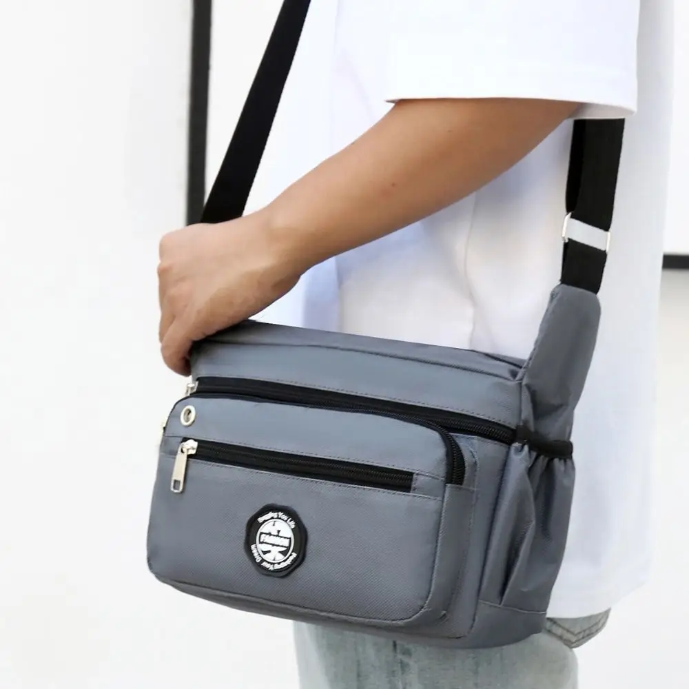 Fashion Multi-pocket Crossbody Bag Commute Fitness Shoulder Bag Canvas Large Capacity Men Business Bag Unisex