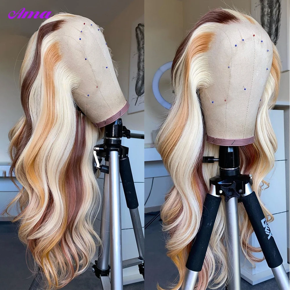 30 Zoll honig blonde braune Spitze vorne Echthaar Perücken Spitze Frontal Perücke 13x4 farbige Spitze Front Perücke Echthaar Perücken für Frauen