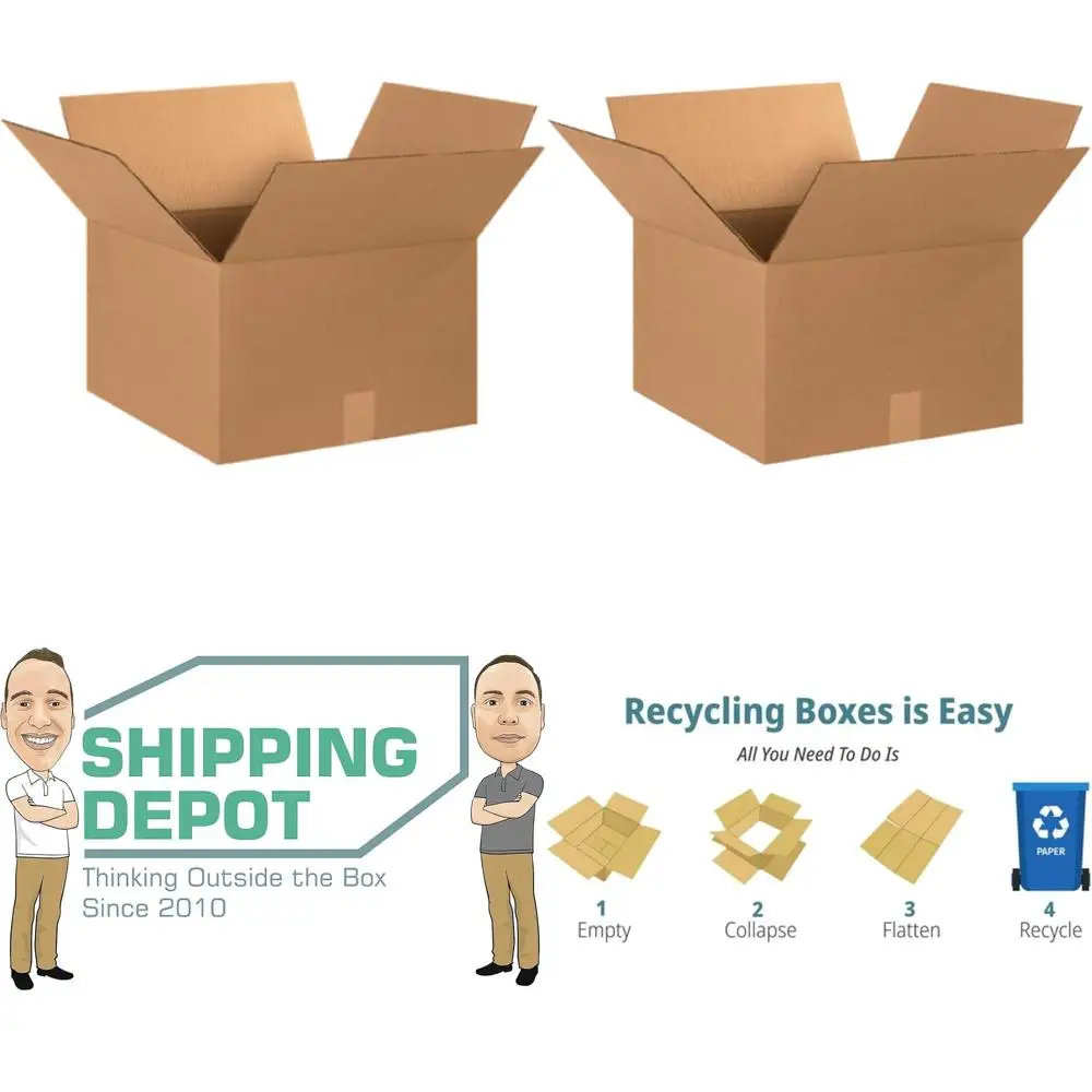 

Набор из 50 гофрокартонных коробок 15x15x10 дюймов для доставки, упаковки и переезда