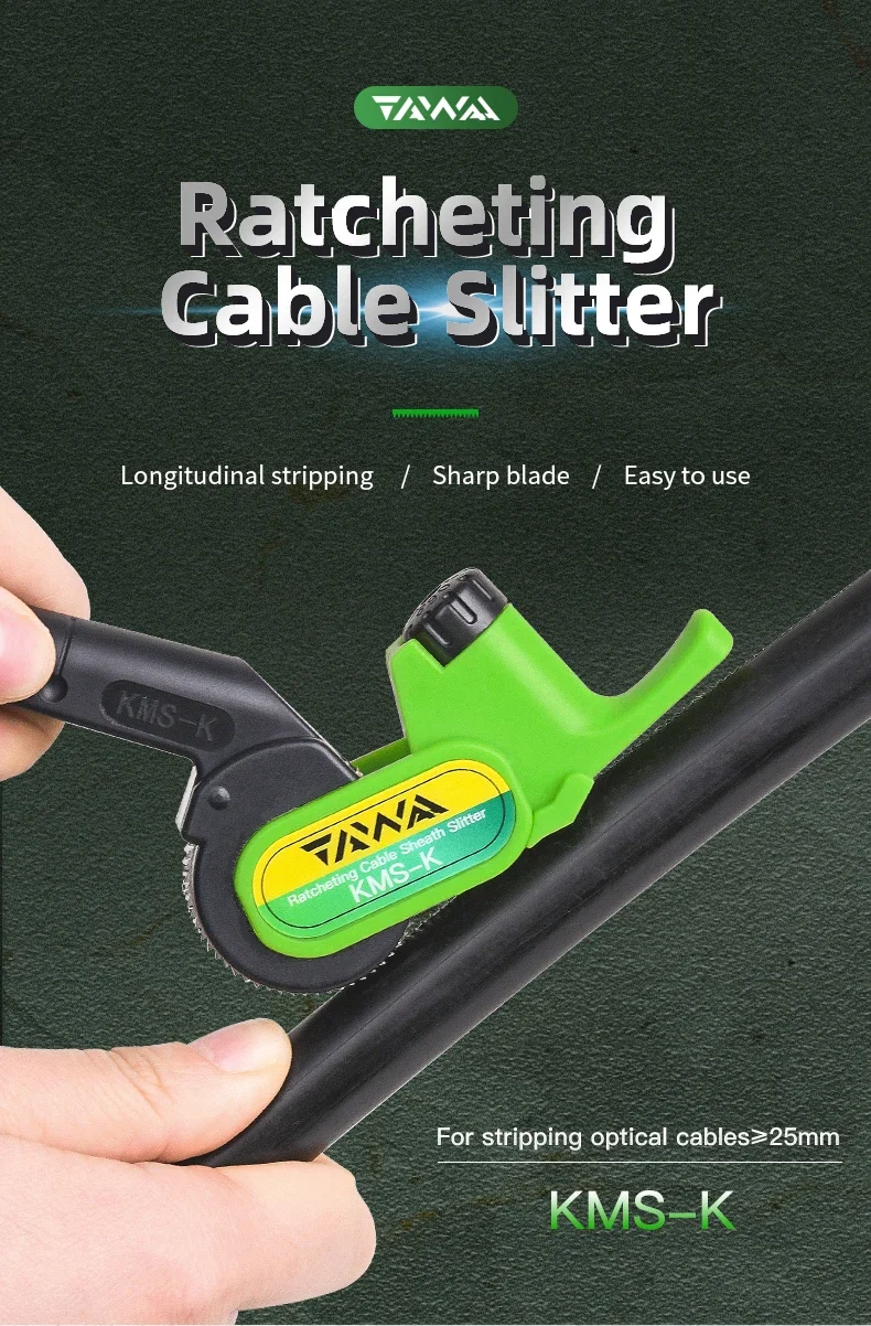 

TAWAA-KMS-K Ratcheting Cable Slitter for Cable Diameter ≤ 25mm Slits and Rings, Made of PVC