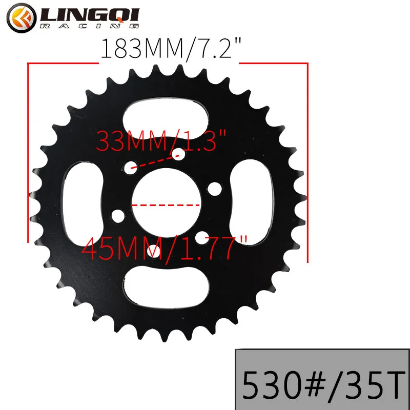 LYNNCHI Motorcycle 530 530# Chains 32T 35T 37T 40T 45T Rear Wheel Chain Sprocket Gear For ATV Quad Pit Dirt Bike Buggy Go Kart