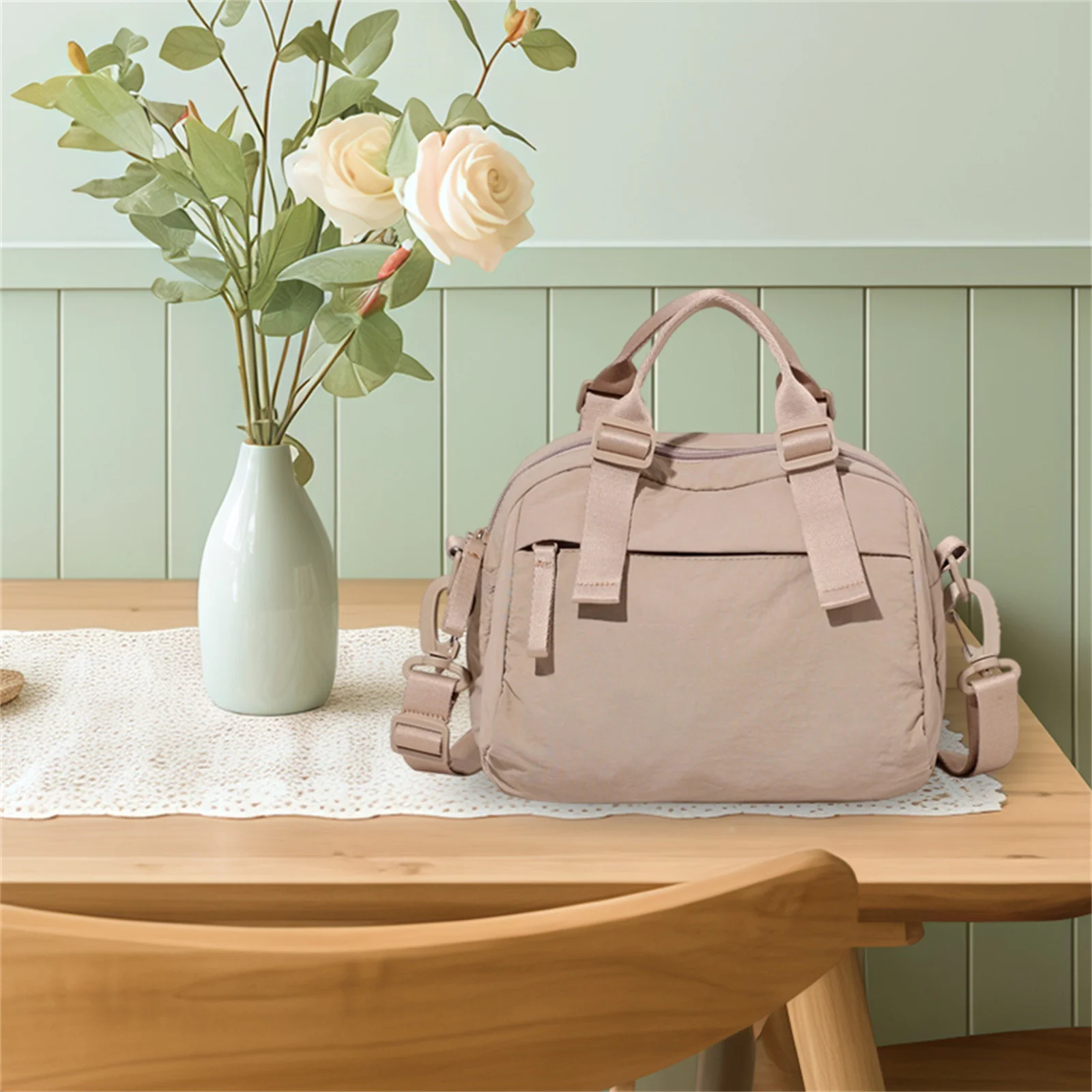 

Женские сумки через плечо на молнии Стильная однотонная сумка Повседневная сумка через плечо с регулируемым ремешком