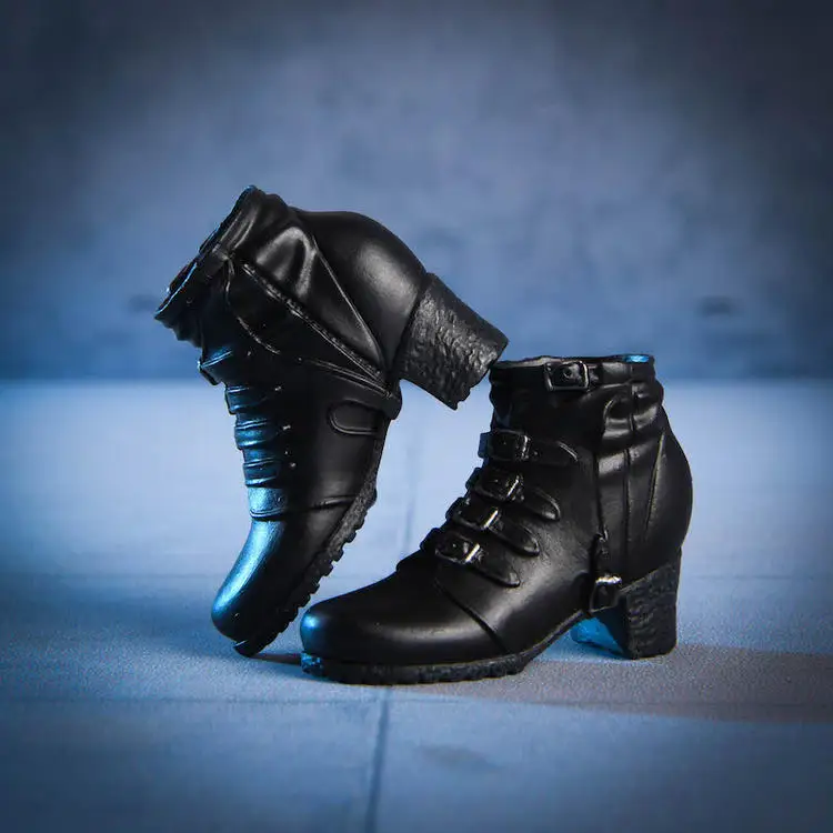 vstoys 18X02 1/6 Phicen Female soldier Shoes Black Combat boots Dual-use long short boot for 12