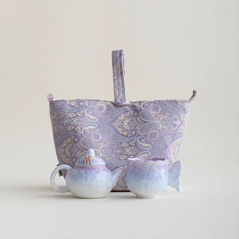LH teapot high-value tea set household ceramic one-person drinking kung fu tea set