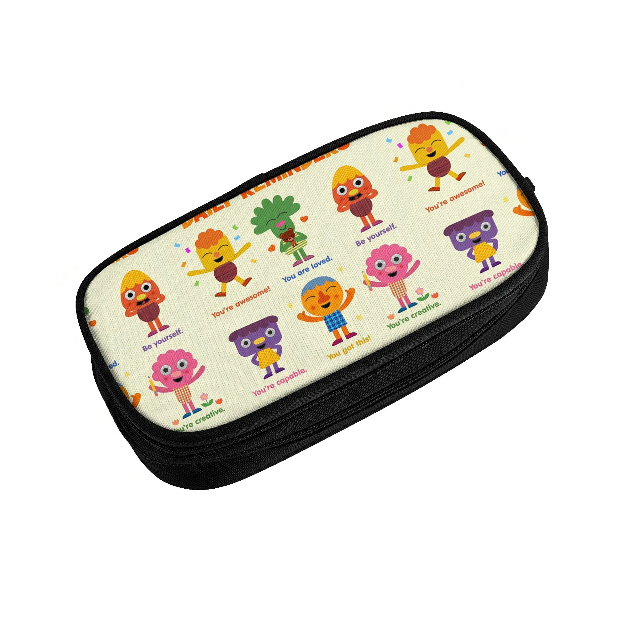 Fun Noodle & Pals Micro Super Simple Pencil Case Daily Reminders Pencilcases Pen Box Large Storage Bag School Gifts Stationery