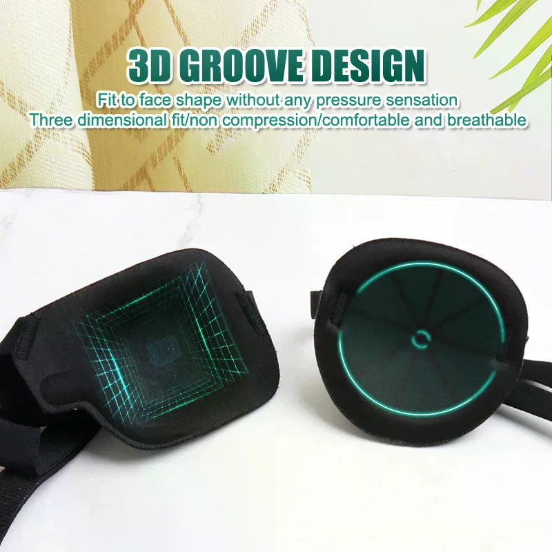 1pcs 3d Single Eye Patch Adjustable Foam Groove Breathable Eyeshade for Lazy Eyes Use Concave