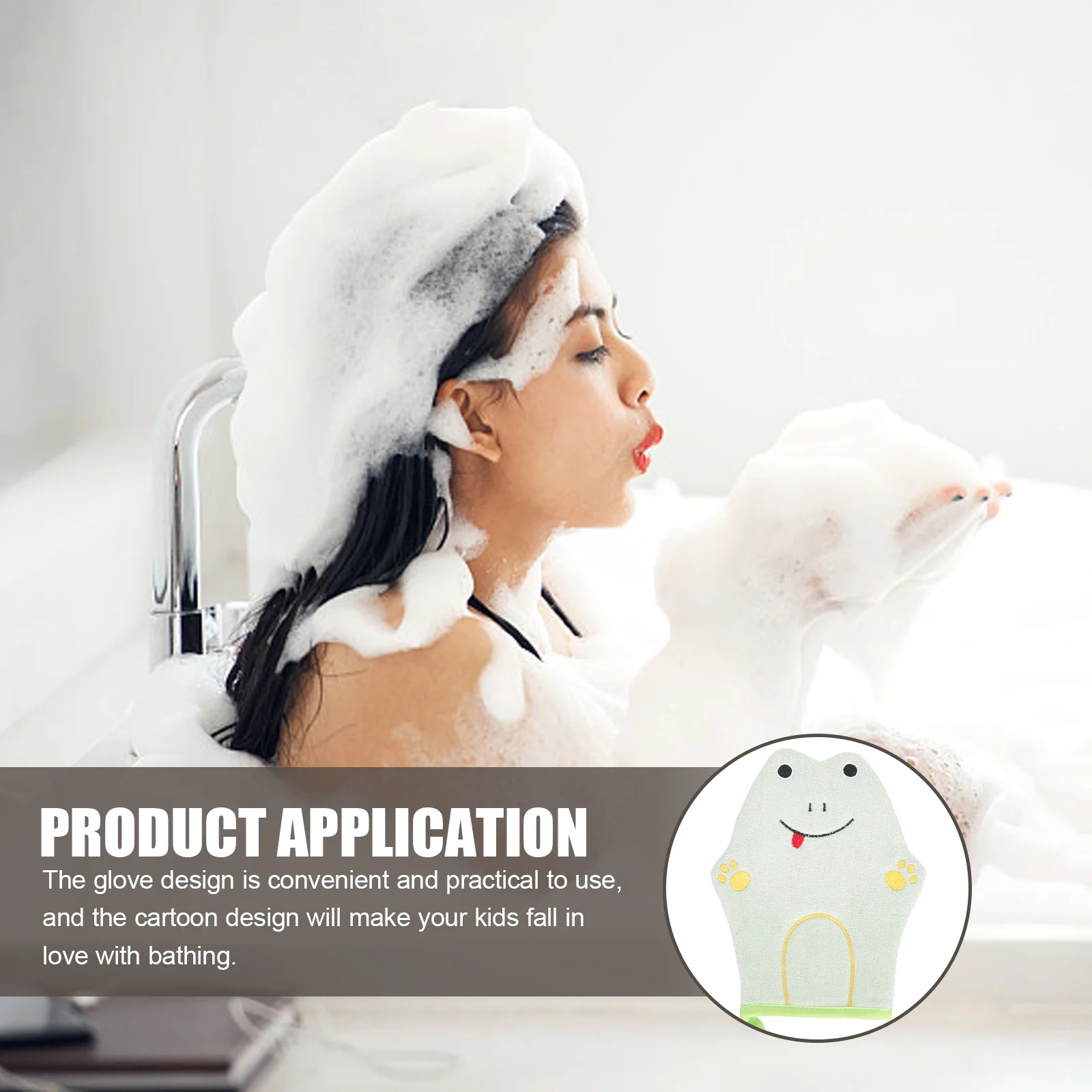 2 guantes de baño divertidos de dibujos animados con textura exfoliante, ideales para el baño de los niños, fáciles de usar y el cuerpo, viajes perfectos