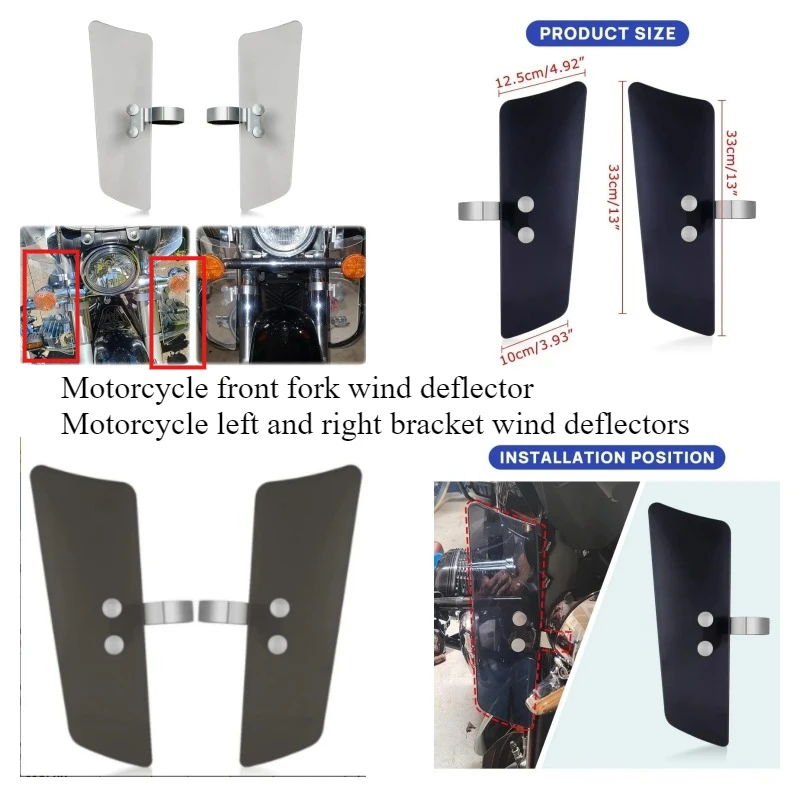 Motorcycle front fork wind deflector left right brackets for VT1100 750 1300 VN 1500 800 VL1500 XV 1600 1700 950 XVS 1100 650