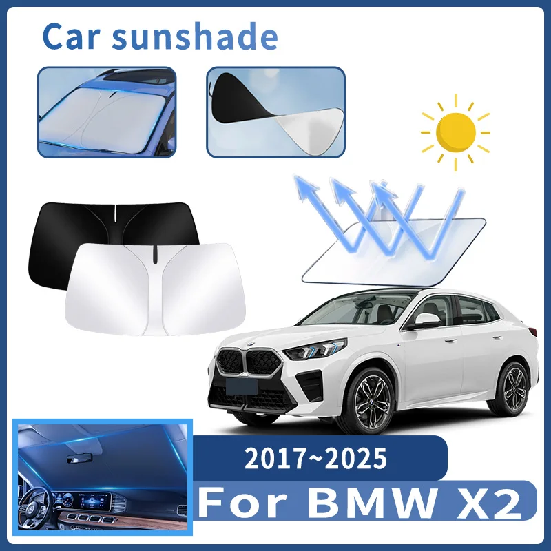 Auto Parts For BMW X2 2017~2025 2018 2019 Sunshade Windshield Sun Protection Heat Cover Summer Car Interior Accessories parasole