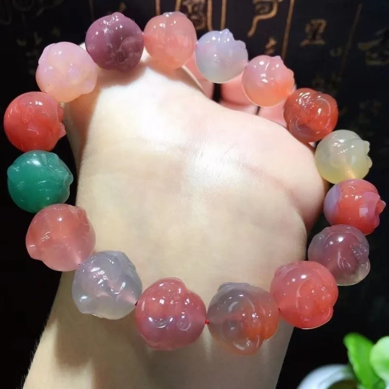 Pulsera de buda Yanyuan agate happy Maitreya