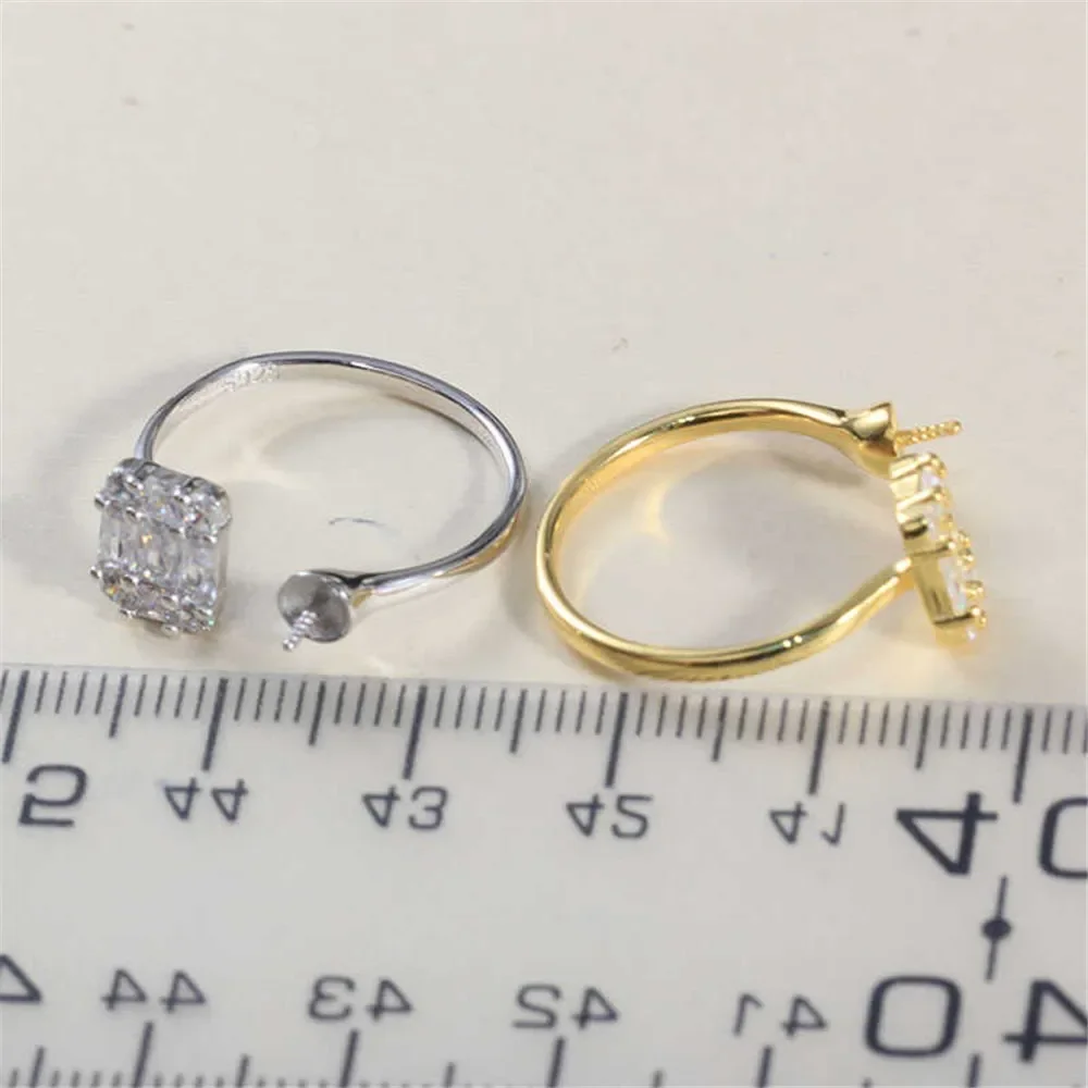Solid S925 Sterling Silver Pearl Ring Settings Findings & Accessories - for Jewelry Making Bulk Wholesale Craft Supplies 8-12mm