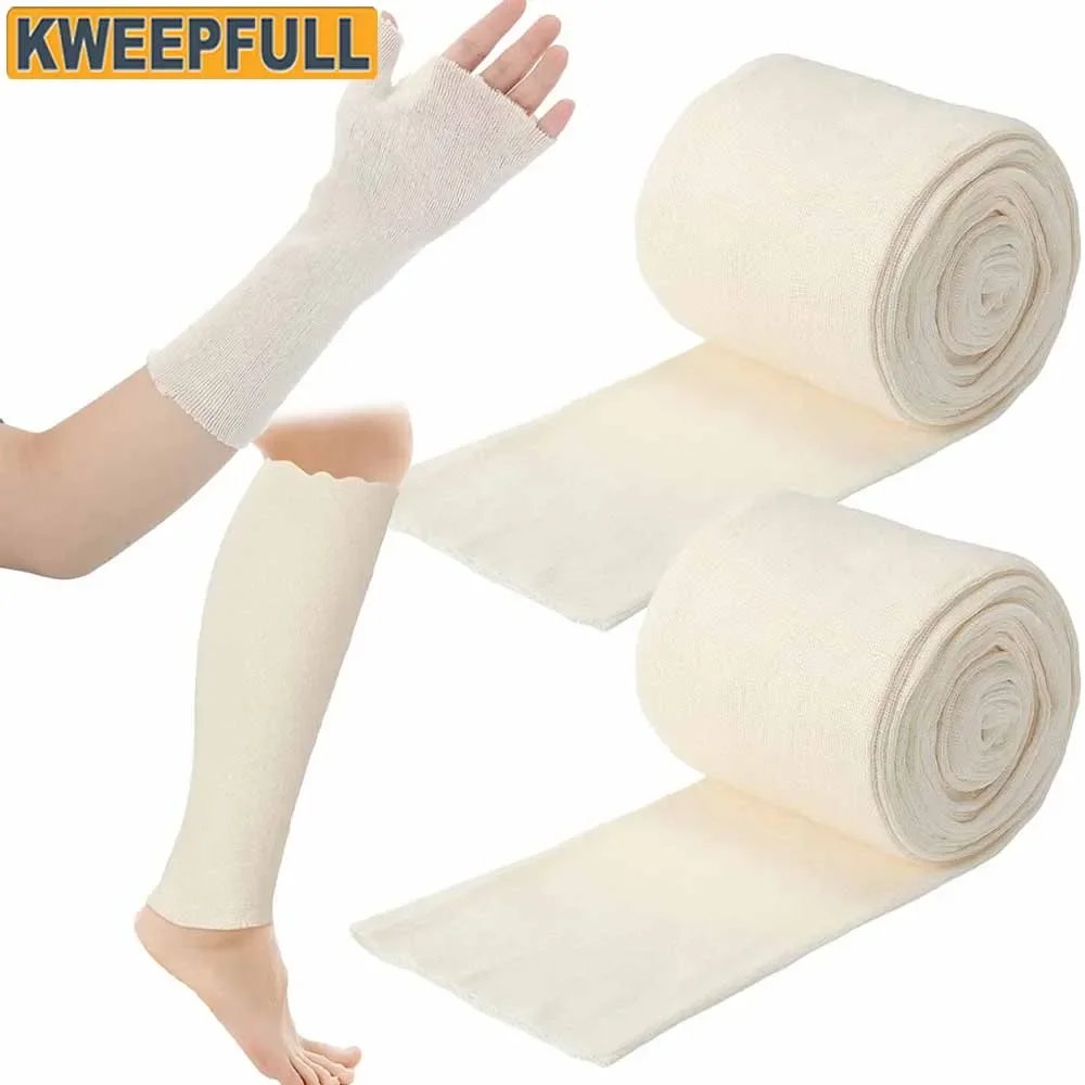 1Roll Cotton Stockinette Tubular Elastic Bandage Cast Sleeve Roll Elastic Wrap Tube Bandages Cast Stockinette for Arm Leg Knee