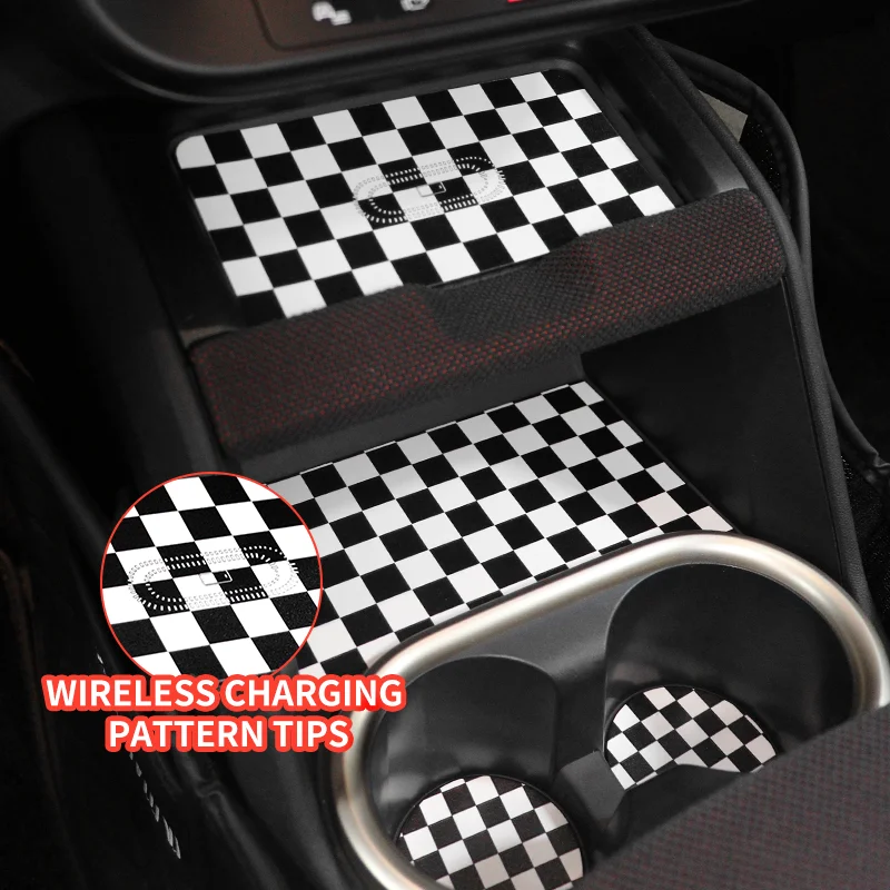 6PCS For Mini Countryman U25 2024 2025 3D Leather Car Door Groove Mat Slot Cup Holder Pad Anti-slip Decoration Cover