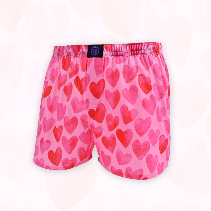 Red Love Underwear Women Pattern Cotton Comfortable Breathable Shorts For Home Leisure Korean Style Pajama Shorts