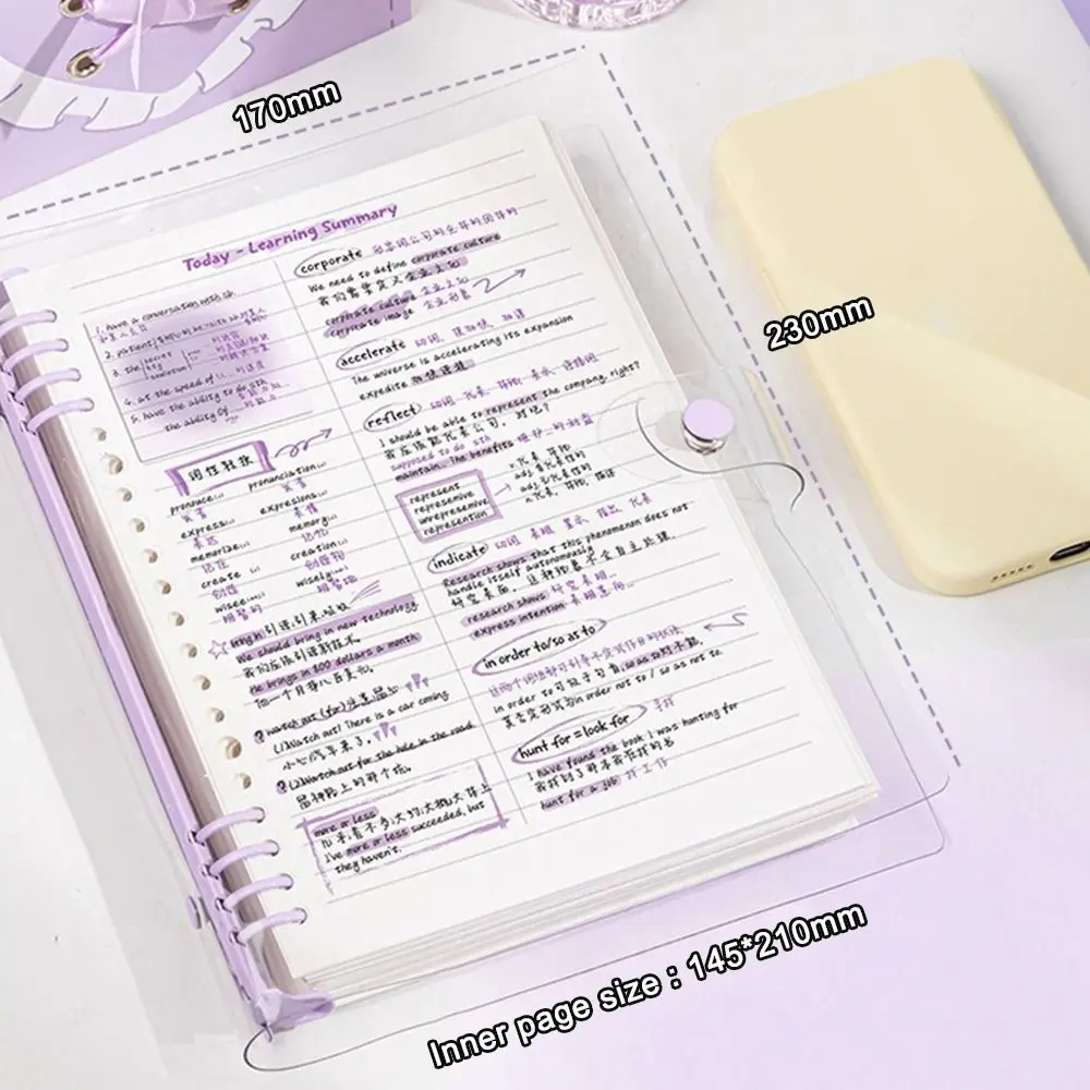 الموضة الإبداعية A5 الجدول الزمني أجهزة الكمبيوتر المحمولة خطة أسبوعية كتاب المفكرة المحمولة شفافة مجلة اليومية مذكرة كتاب مكتب المدرسة