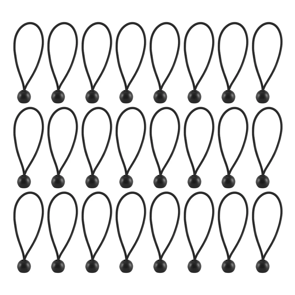 

50 Pcs Bungee Cord with Balls Elastic Ties Bungee Toggles Ties for Marquees,Tents Banners,Flag Poles,Tarp (Black)