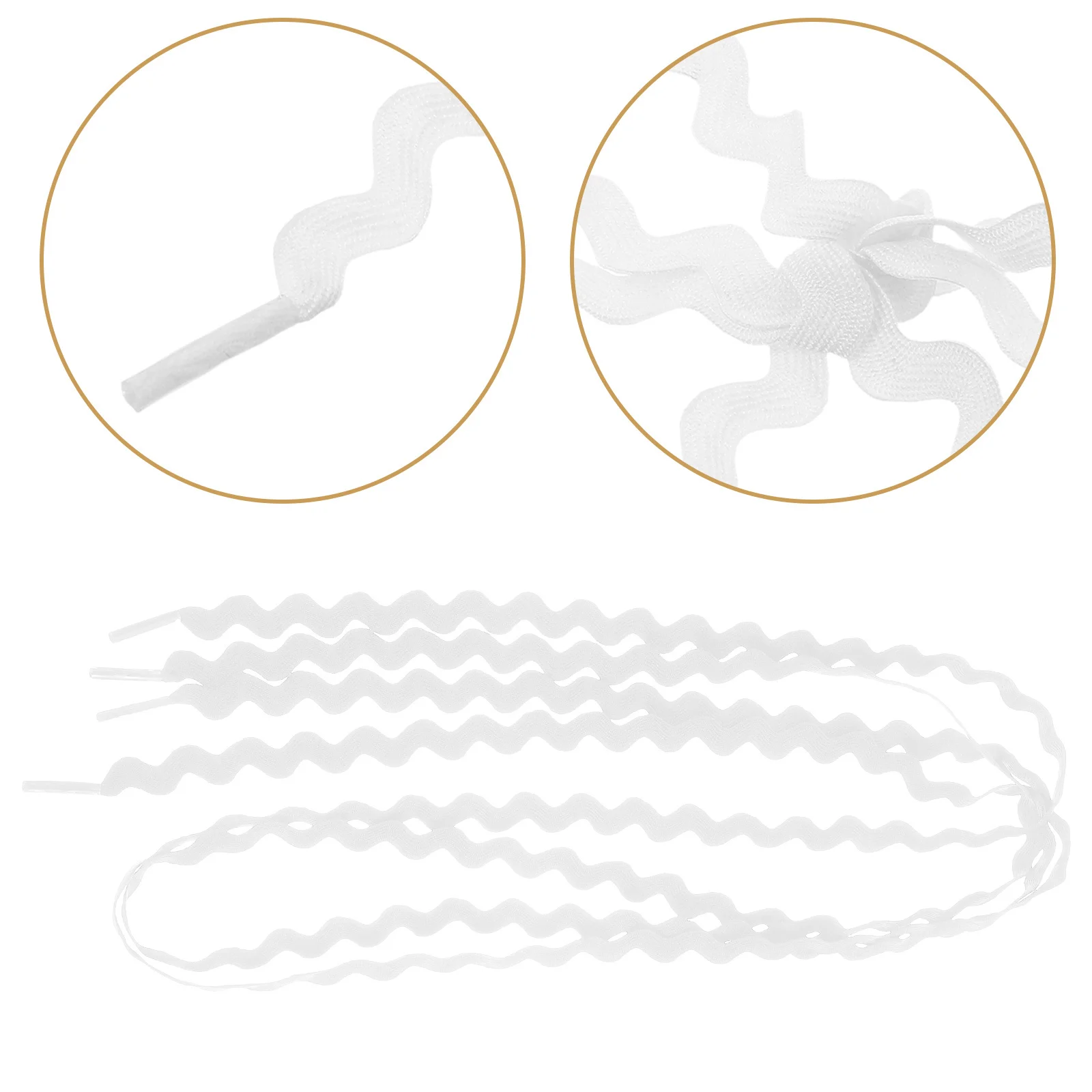 

1Pairs Wavy Shoelaces 120cm 0.5cm Wide for Sneakers Boots Flat Design Durable Nonelastic Stylish Wave Pattern