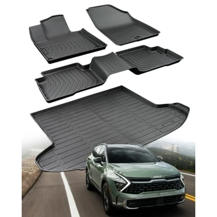 

Всепогодные коврики на заказ для моделей Kia Sportage 20232025 2026, негибридные резиновые автомобильные коврики из ТПЭ, передние и задние грузовые вкладыши