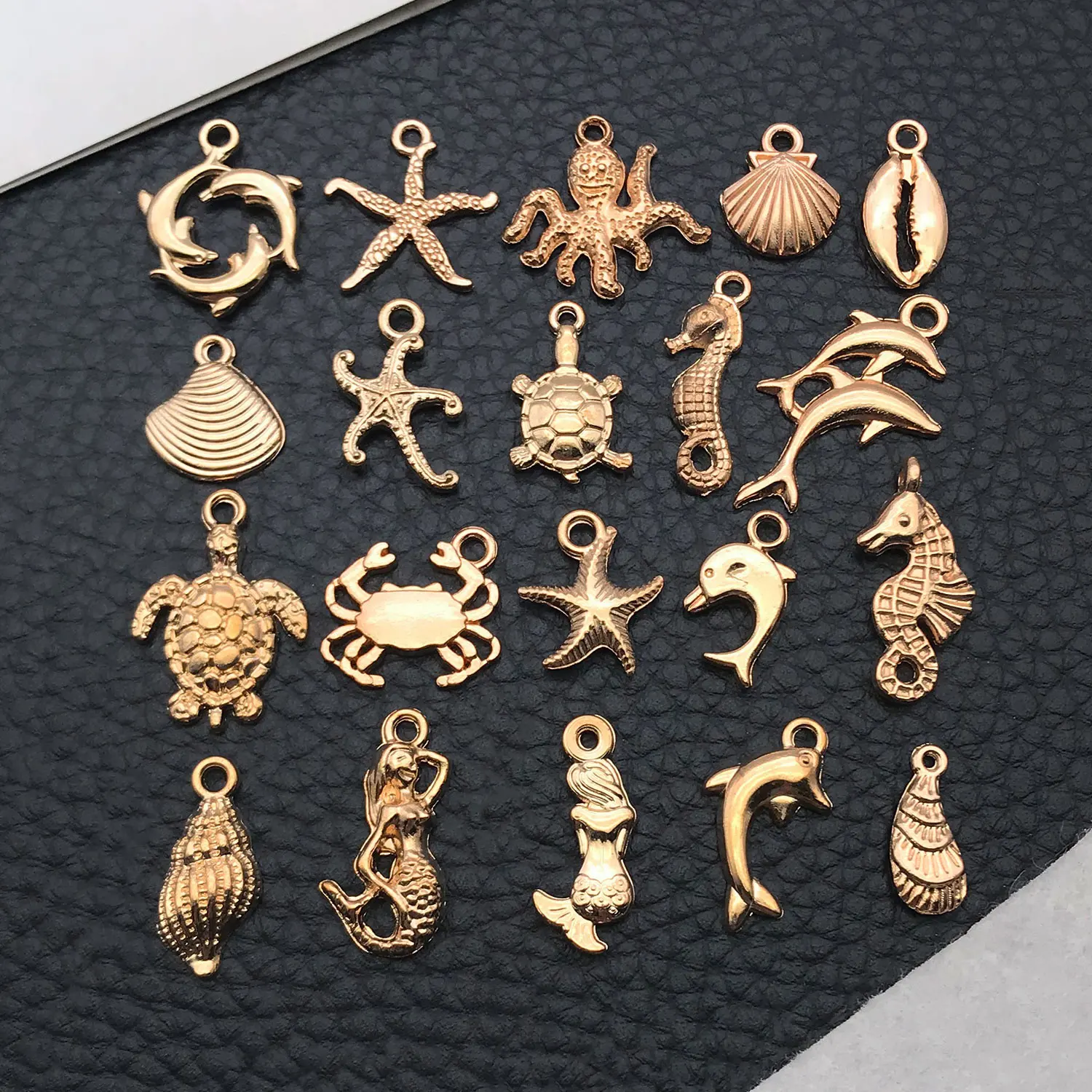 20/100pcs 5 Colors Ocean-Themed Charms Set (Random Assortment) – DIY Jewelry Making Kit for Necklaces, Bracelets Accessories