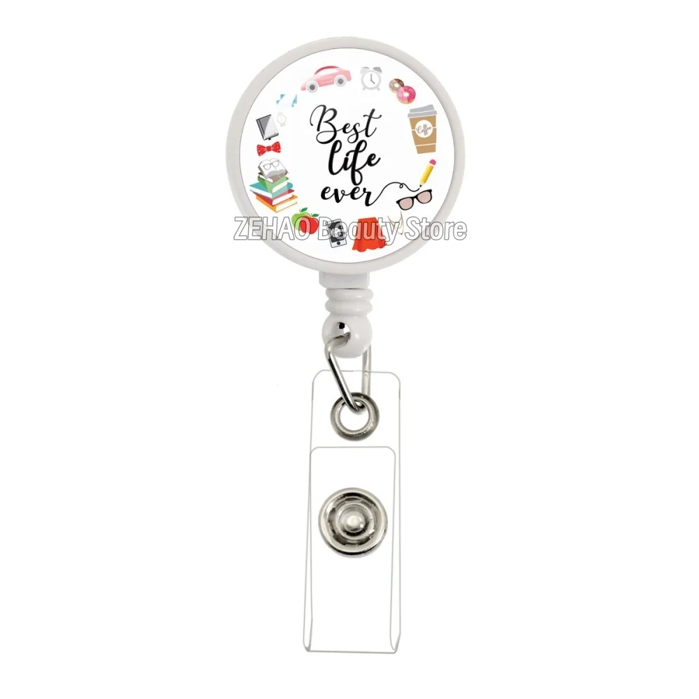 30mm JW.ORG Best Life Black/White Retractable Badge Reel Work Card Clip ID Name Card Display Tag Staff Card Badge Holder