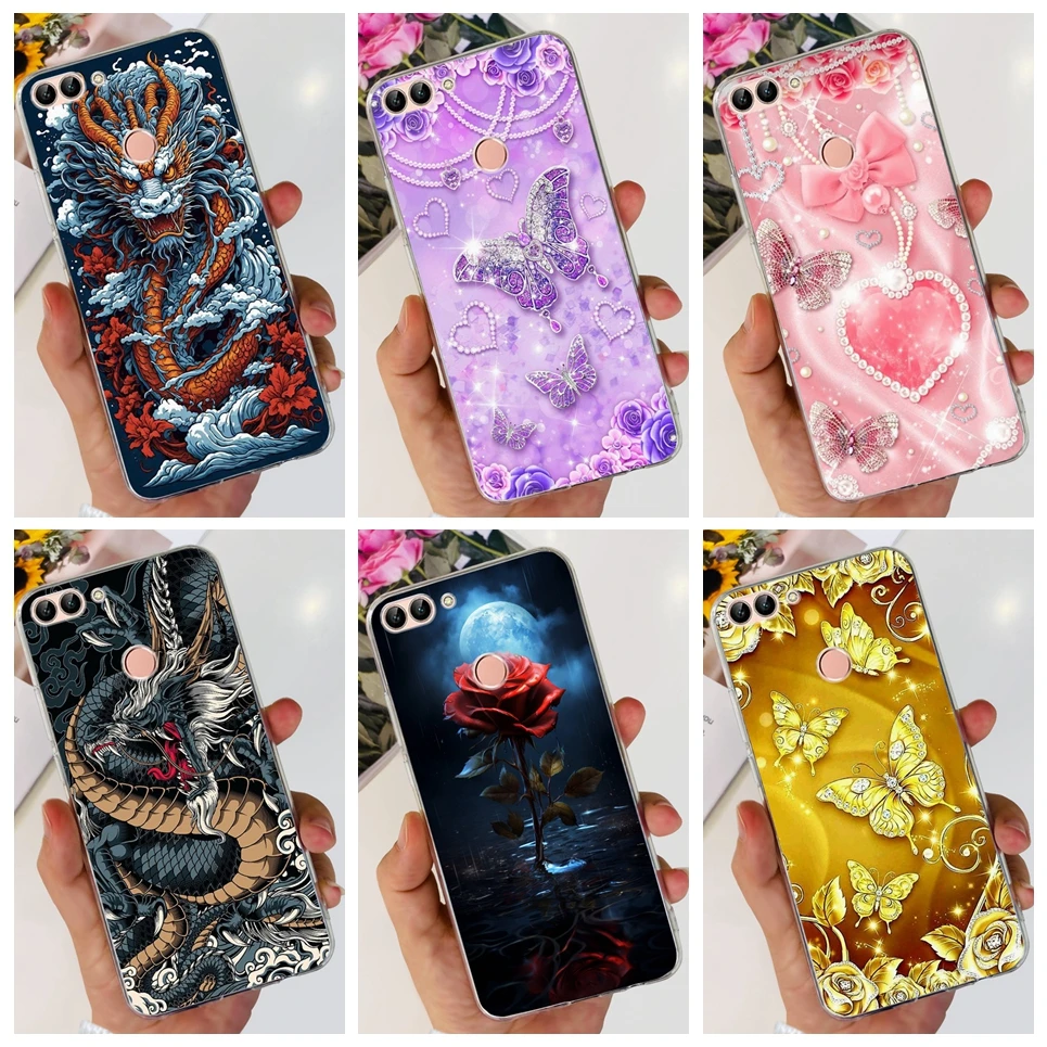 For Huawei P Smart 2017 2018 2019 2020 2021 Back Cover Cartoon Cool Style Animals Girly Soft TPU Silicone Bumper P smart+ 2018