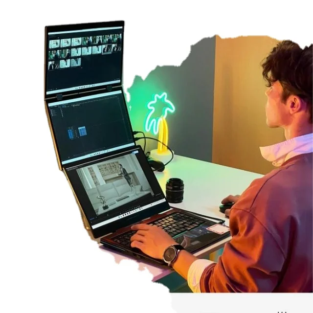 

15.6 Inch Portable IPS LED Monitor with Type C Interface Flexible Foldable Dual Triple Monitor Design for Laptop Stacked Screen