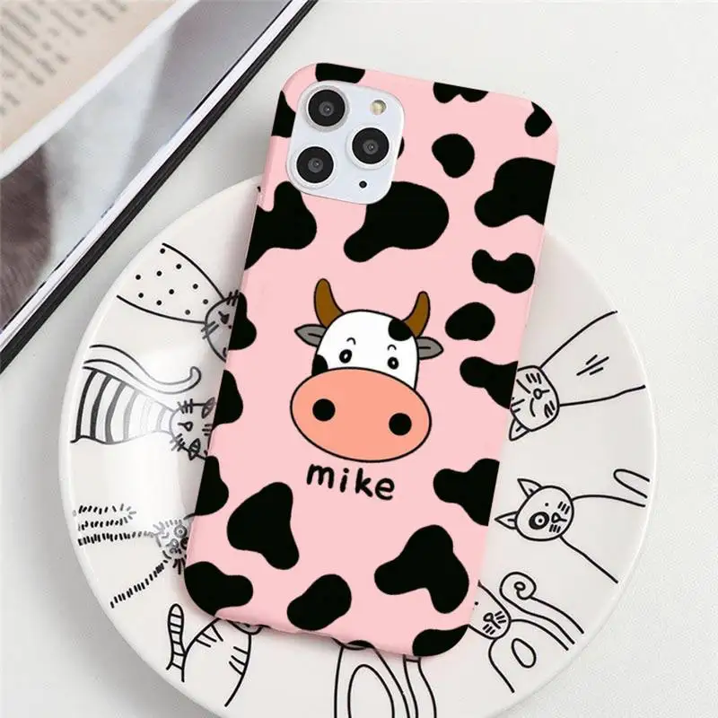 Milk stripe pattern animal Phone Case Candy Color for iPhone 14 11 12 13 mini pro X XS XR MAX Plus