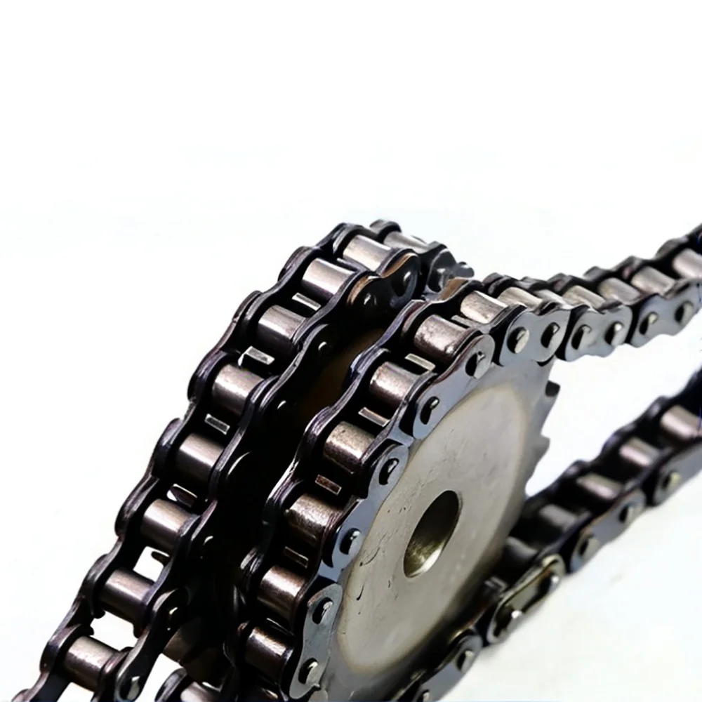 

45# Steel 08A 4-Pitch Dual-Drive Sprocket (10-30 Teeth) Fake Double Row Design for Single Roller Chain Industrial Transmission