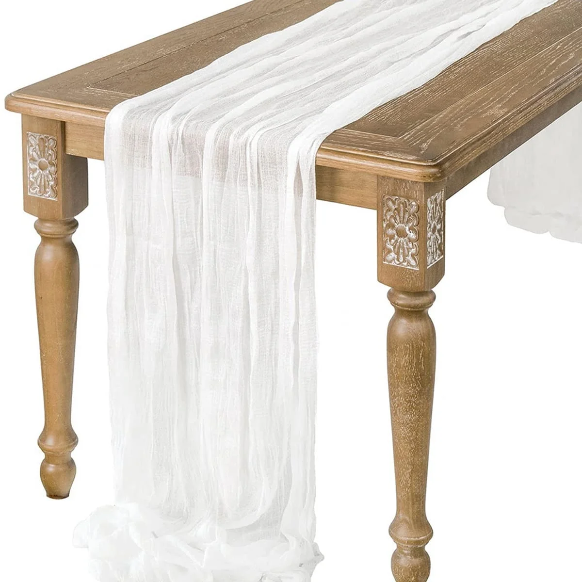 Semi úplný gáza stůl runner šalvěj cheesecloth stůl umístění jídelní vintage svatební ozdoba banquets arches retro boho dekorace