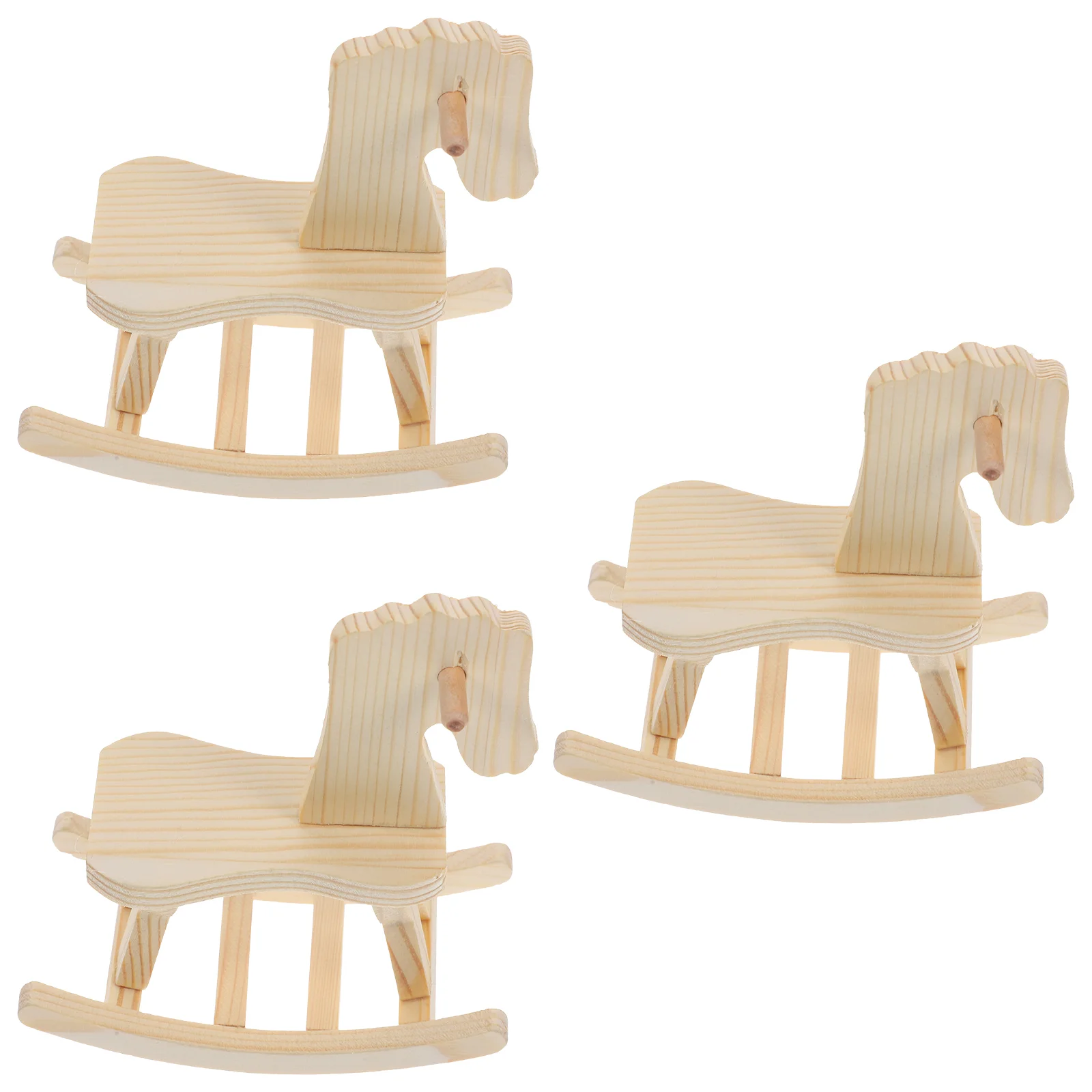 

3 Sets Airplane DIY Toy Wooden Horse Baby Toddler Boys 3d Model House Assemble