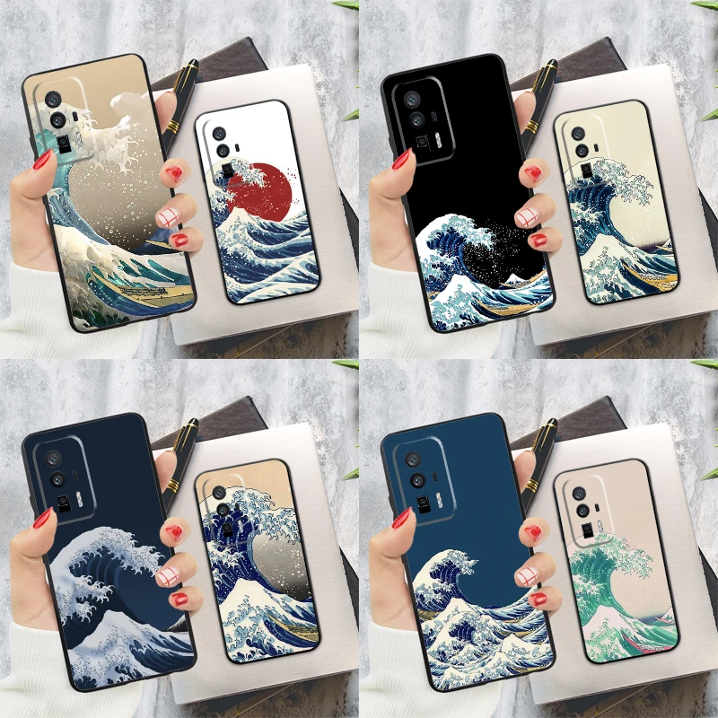 The Great Wave off Kanagawa Case For Xiaomi 14T Pro 13T 12T 11T 13 14 Ultra POCO F6 Pro M6 M5s F3 F5 X3 X5 X6 Pro Cover