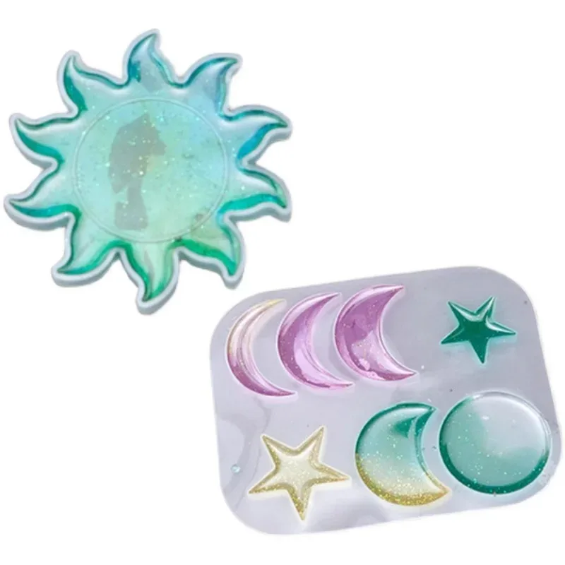 Top Quality 1Pc Sun Moon Star Wind Chime Mold Resin Epoxy Casting Kit with Irregular Shape for DIY Wind Chimes KeychainsEarrings