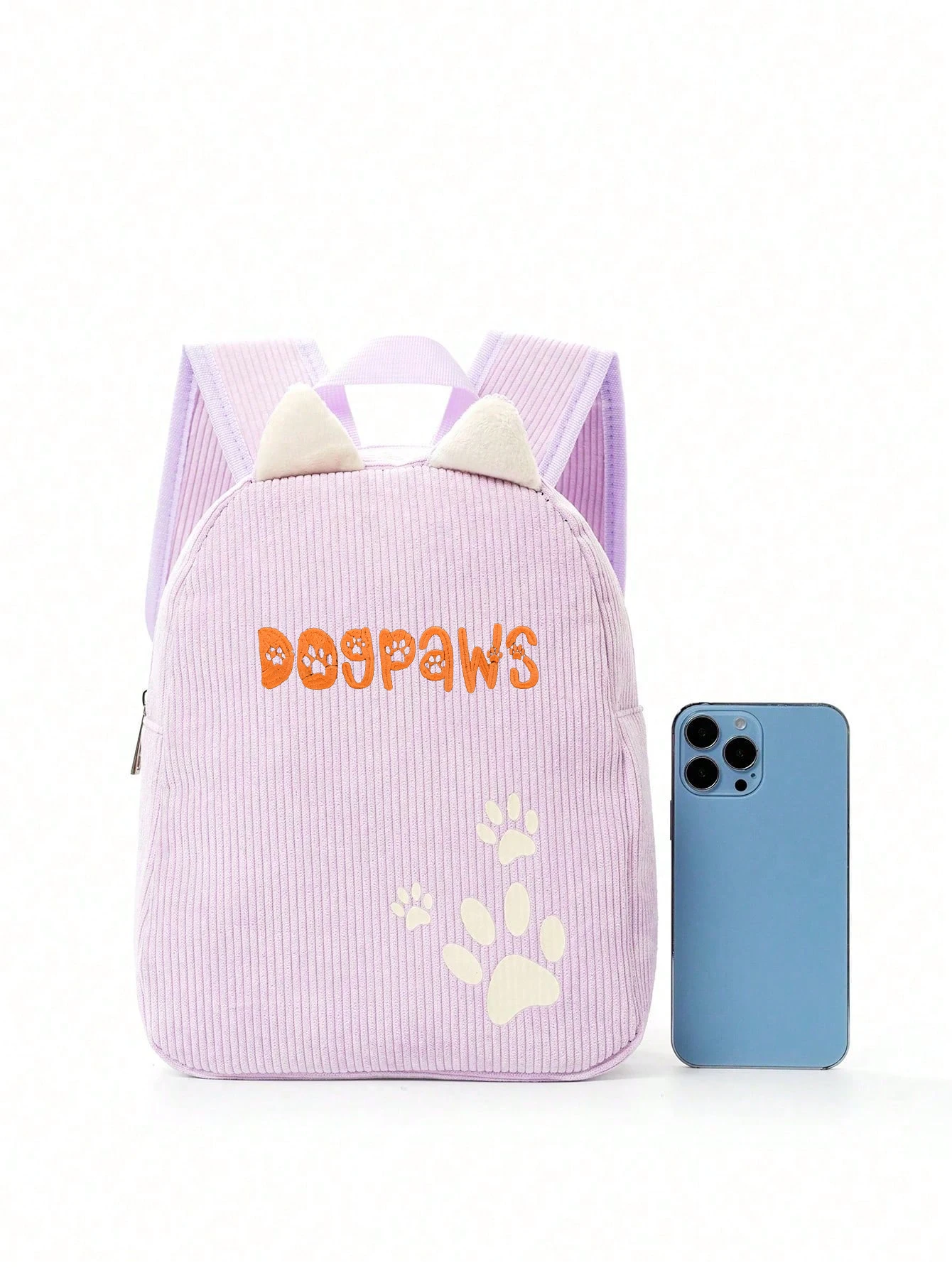 (Please leave a message for customer service) Embroidery custom DIY graphic and text, corduroy dog paw bag