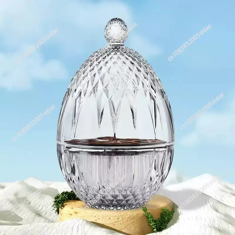 Egg-shaped western tableware storage rack, popular low-cost home crystal glass decorations